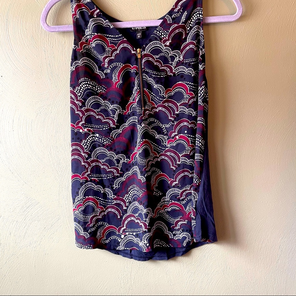 Top multi blue shirt blouse summer work